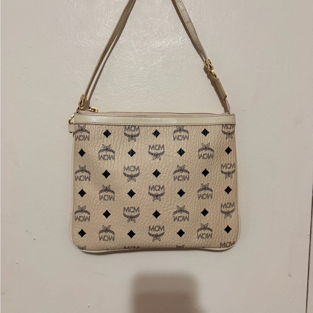 MCM visetos leather shoulder bag